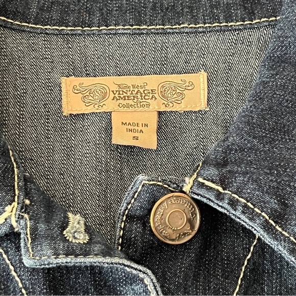 Nine West Vintage America Collection Blue Denim Jacket Size Small - Picture 8 of 15